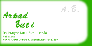 arpad buti business card